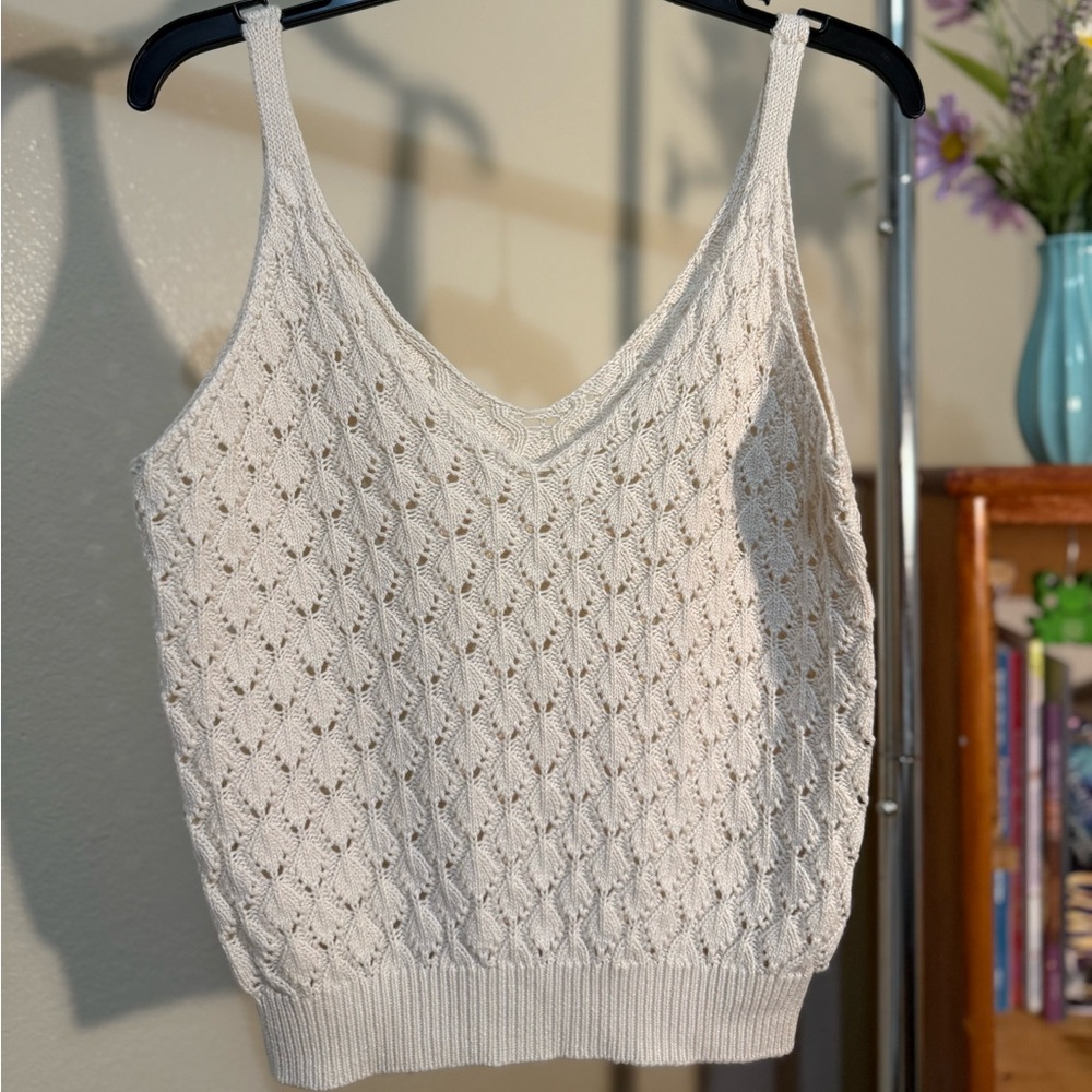 Chic Cream Knit Women's Camisole